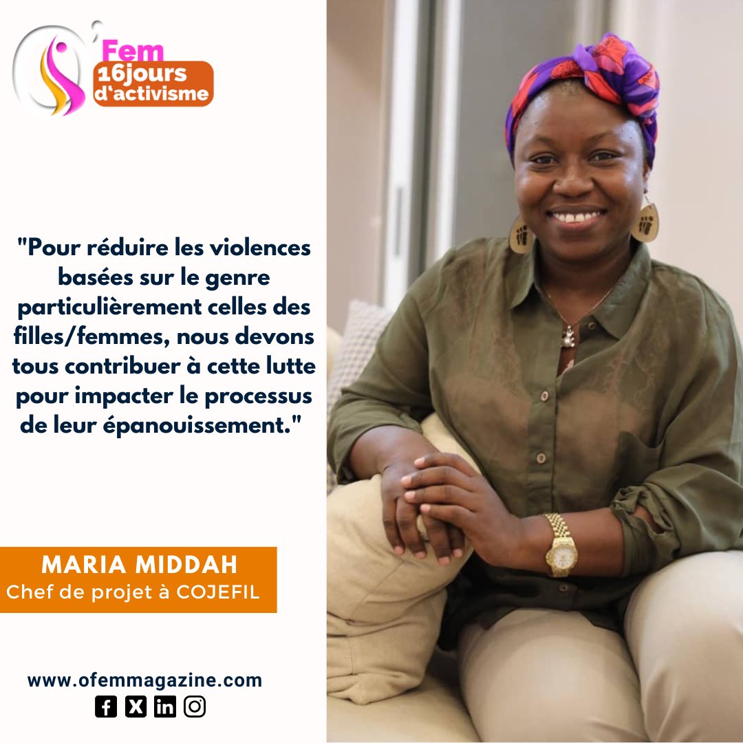 OFemMagazine1's tweet photo. Bon dimanche #Ofem

16 jours d’activisme contre les violences faites aux femmes d’O’Fem Magazine

Vous voulez participer? Le principe est simple: envoyez votre message, votre signature et votre photo sur la messagerie de la page ou sur le support WhatsApp d’O’Fem +227 9183 8993. https://t.co/Ib54q28mNN