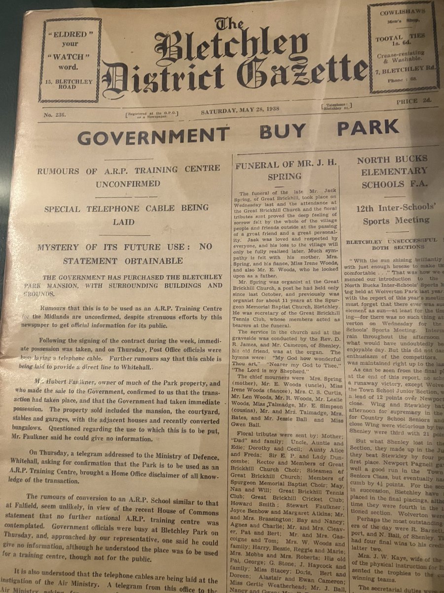 Local reporter misses gigantic scoop 85 years ago and perhaps saves Britain