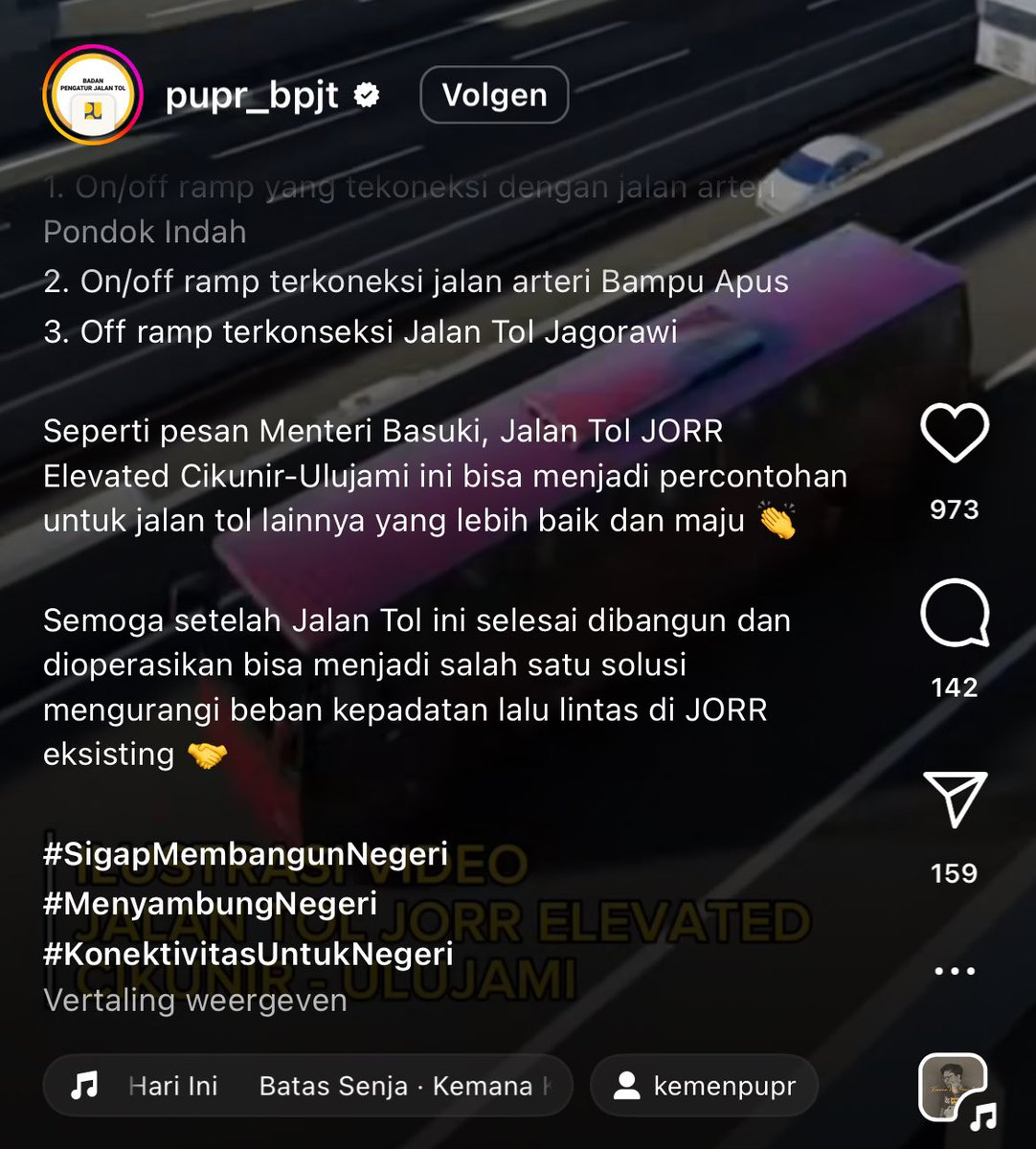 I’m at a total loss at word knowing this controversial project is really going (with a faster pace than the Outer Ring MRT)

Kalau memang niatan kita adalah mengurangi kemacetan, polusi dan ketergantungan kendaraan pribadi, bangun jalan tol ini bukan jawabannya. Dan saya senang