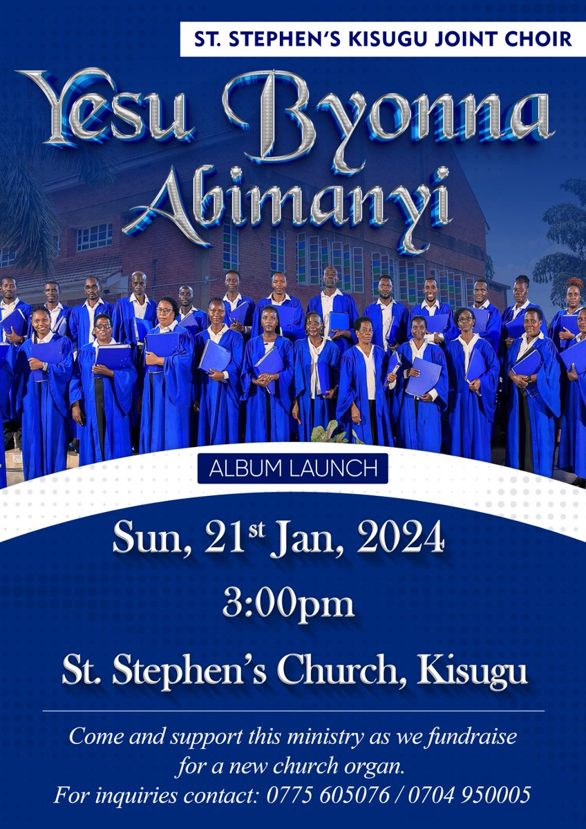 ststephenskisug's tweet photo. Hellooooo family,
Save the date! Our church album is dropping soon! Stay tuned for the release! 🎵✨
#YesuByonnaAbimanyi
#HymnsOfFaith
#ststephenskisug https://t.co/tulC8RN9mL