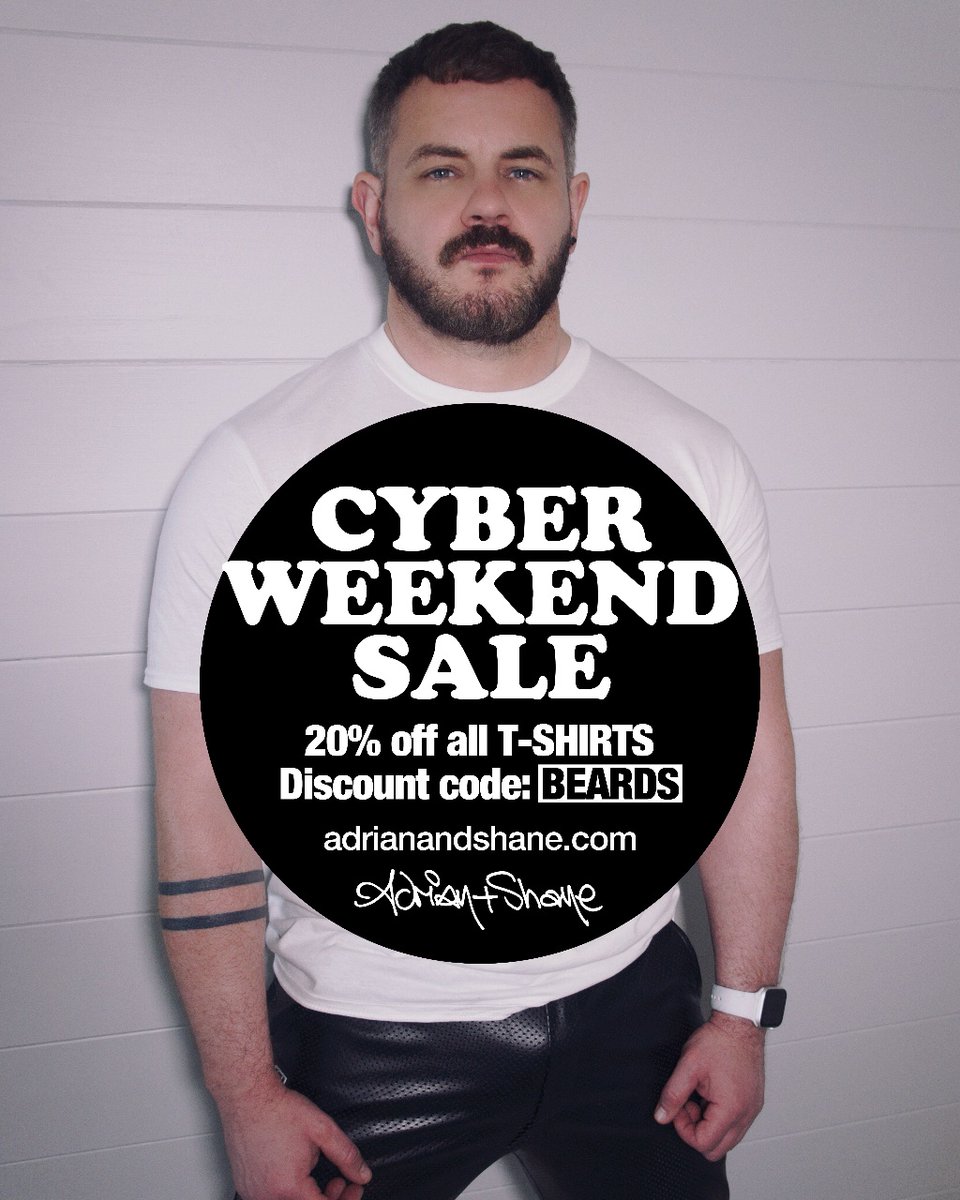 AdrianAndShane's tweet photo. CYBER WEEKEND SALE!
20% off all T-shirts
Use discount code: BEARDS
15% off all ART
Use discount code: WANTIT
Order here: https://t.co/hi6NNoZoKo
We ship worldwide 🌎
#CyberWeekend #CyberWeekendSale https://t.co/fvTTYBziTT