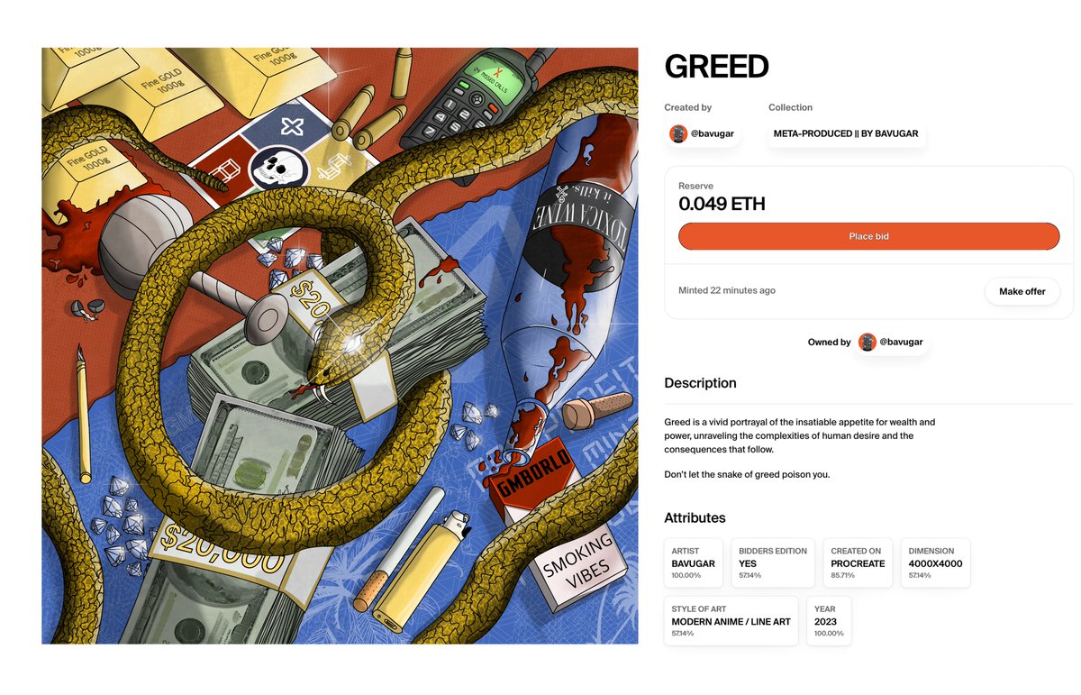 GM all Legends ✦

“GREED” is live on FND

0.049 ETH + Bidders Edition 💎

Place your bid below ⬇️