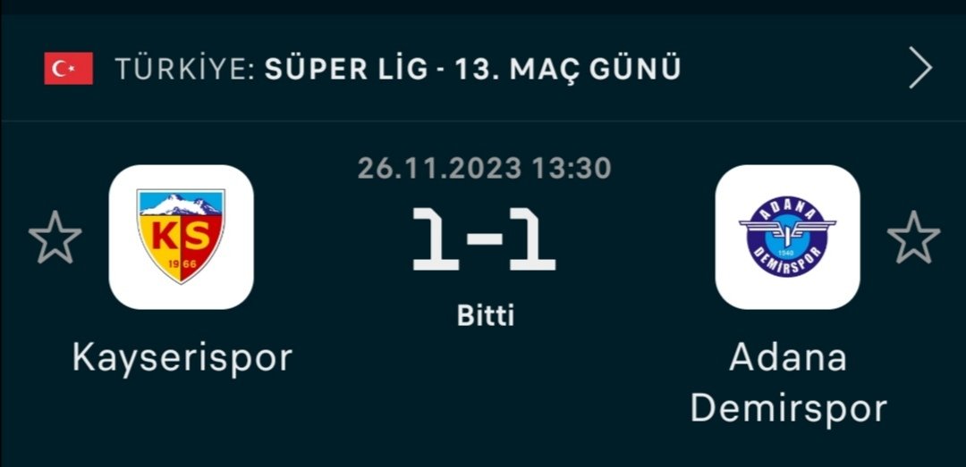 HuzurParada's tweet photo. #KYSvADS
#Kayserispor
#AdanaDemirspor https://t.co/SJ7IviMiOB
