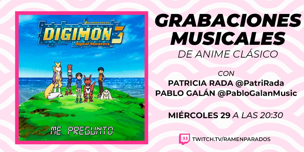 RamenParaDos's tweet photo. 🎵 GRABACIONES MUSICALES DE ANIME CLÁSICO

🎙️ @PatriRada y @PabloGalanMusic
nos contarán sobre uno de sus últimos proyectos

📅 MIÉRCOLES 29 a las 20:30 horas

📍 https://t.co/qaz3VDWaaP https://t.co/6ApmarLb1S