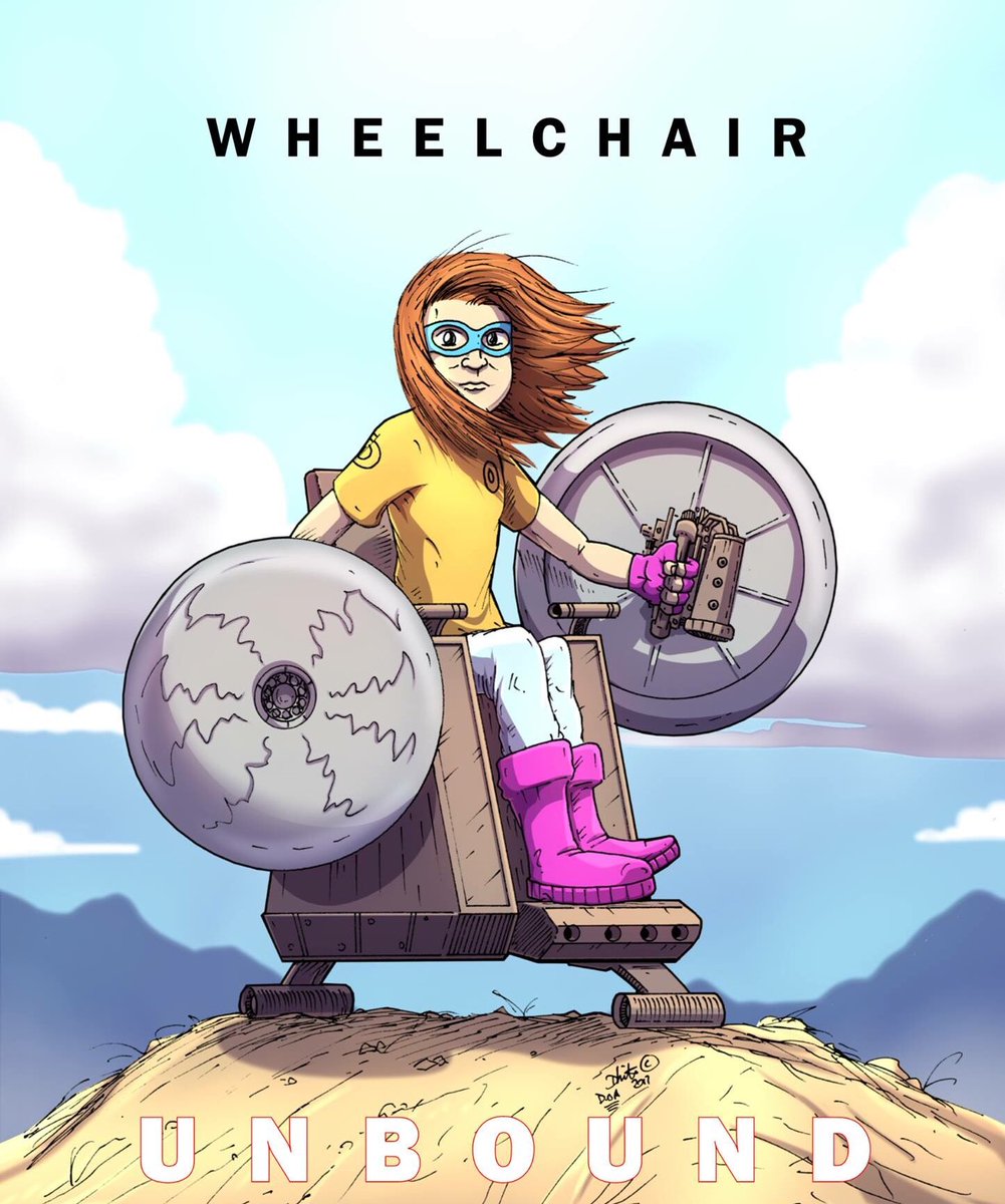 Love #RussellTDavies but I beat him to a wheelchair with weapons by 8 years when I gave the world.. Emily Buckman, hero, with weaponised, flying wheelchair and wheel shields! The Department of Ability comic.