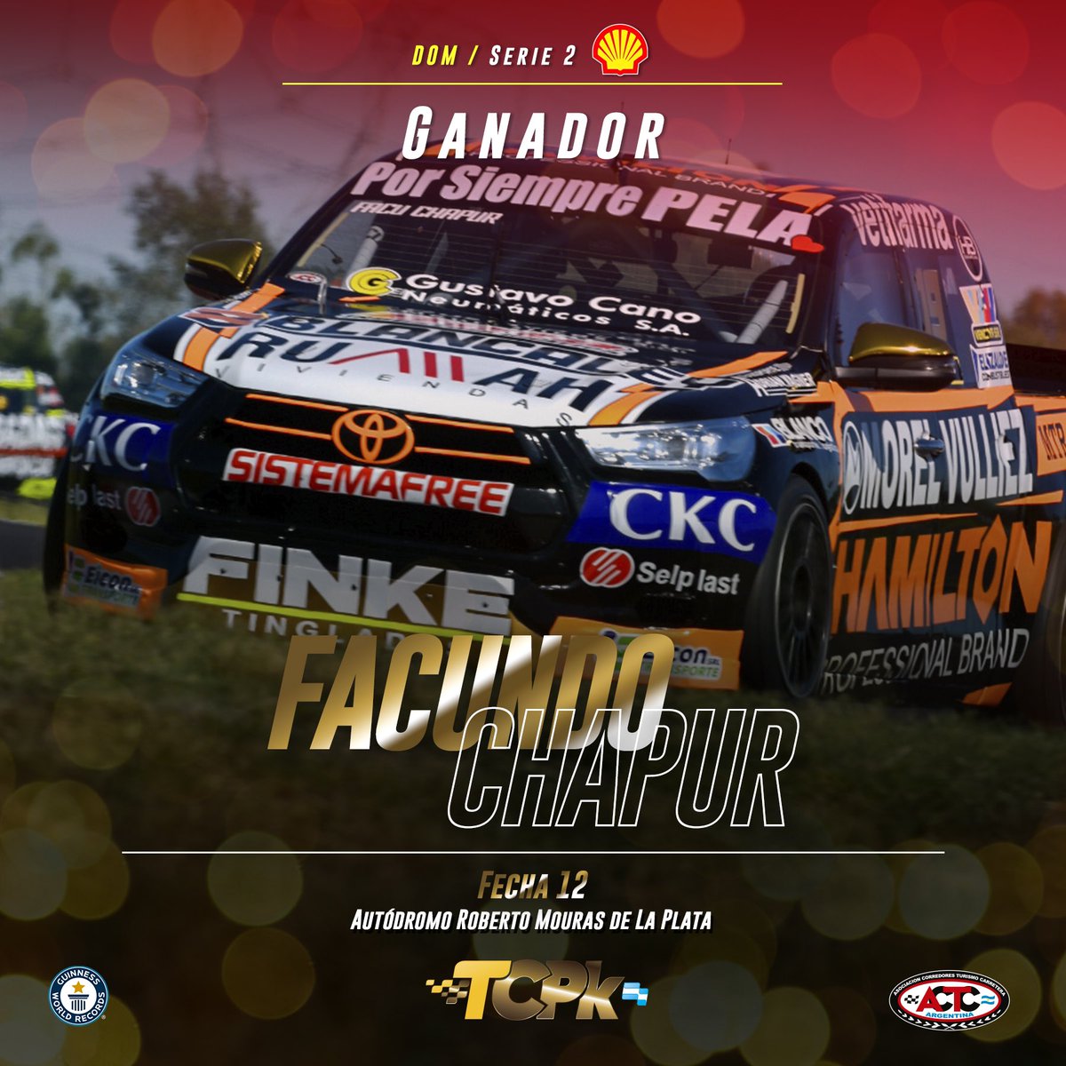 actcargentina's tweet photo. 🏁 @FacuChapur se lleva la Serie 2️⃣ del #TCPickUp en La Plata 🏁

#ACTC #CopaDeOroShellVPower https://t.co/SzjxFJ5Cue