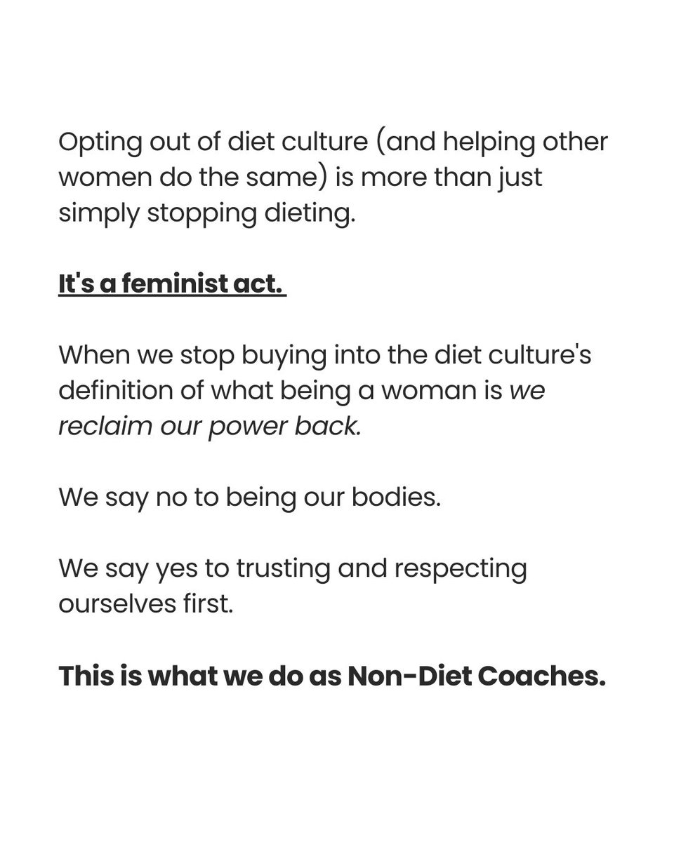StephanieDodier's tweet photo. In a patriarchal society steeped in diet culture, trusting our bodies as women and eating intuitively is a radical act. ⁠

The Non-Diet Coaching Certification is a one-of-a-kind program offering you everything you need to become a confident coach. ⁠
⁠⁠
https://t.co/xSMgRgo6RY https://t.co/AIjQSsDyyt