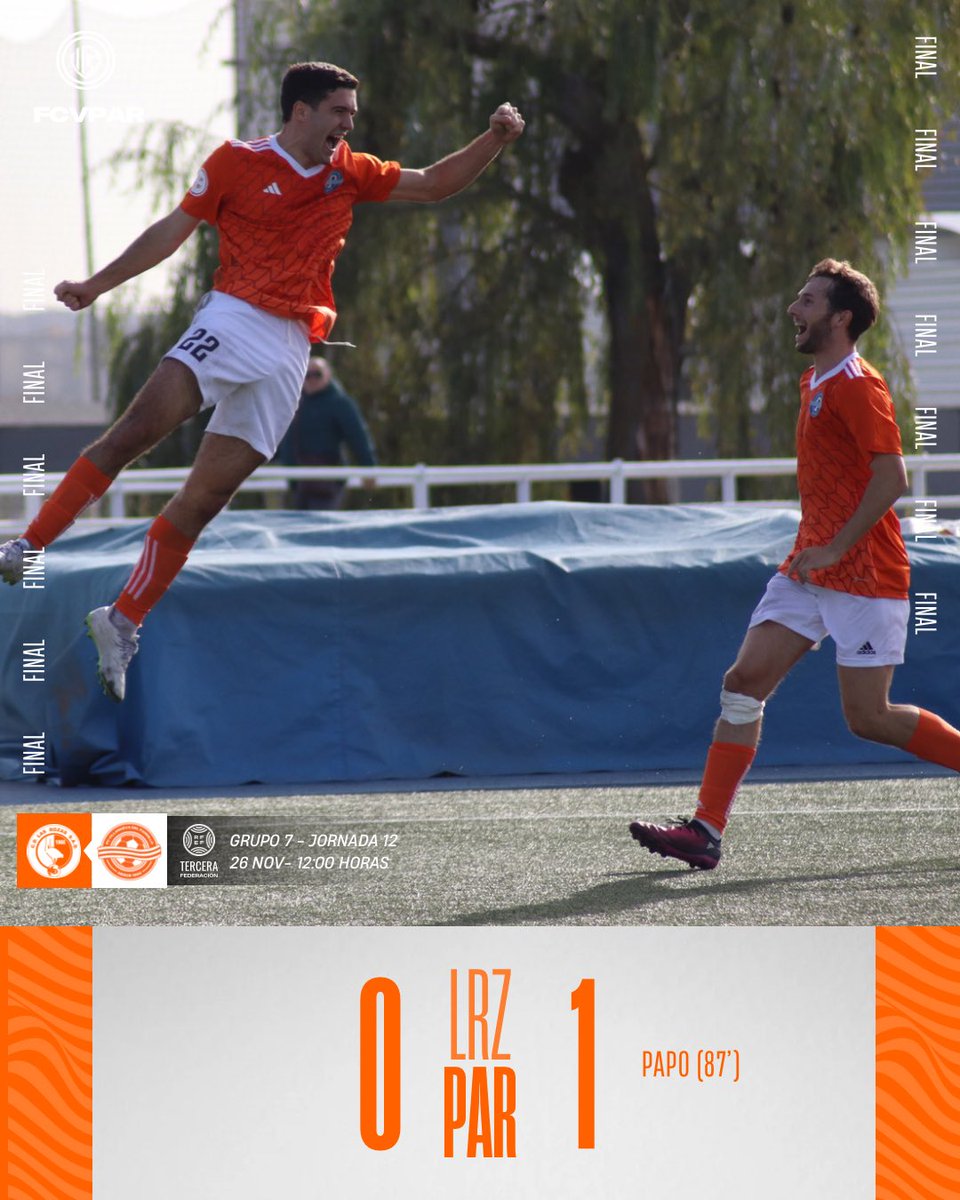 PRIMER EQUIPO 🔵⚪️ FINAL

⏹️ Merecida victoria del equipo en Navalcarbón. ¡VAMOS PARDI! 💙🤍

0️⃣/ <a href="/LasRozas_CF/">Las Rozas CF</a> 🔵
1️⃣/ <a href="/FCVPAR/">FCVPAR</a> 🟠

⚽️ Papo

#TerceraRFEF
#FuerzaBlanquiazul 💙🤍