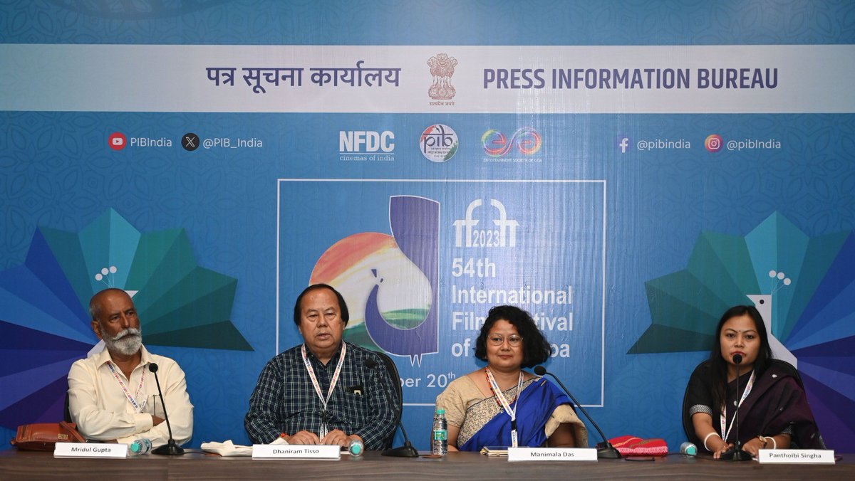 PIB_India's tweet photo. As a film-maker it is my duty to bring awareness, to tell the story of how people rose from ashes: Dhaniram Tisso, producer of Karbi feature film #Mirbeen

Read here: https://t.co/aC1M8VBlGn

#IFFI https://t.co/xmXPnR1Rj2