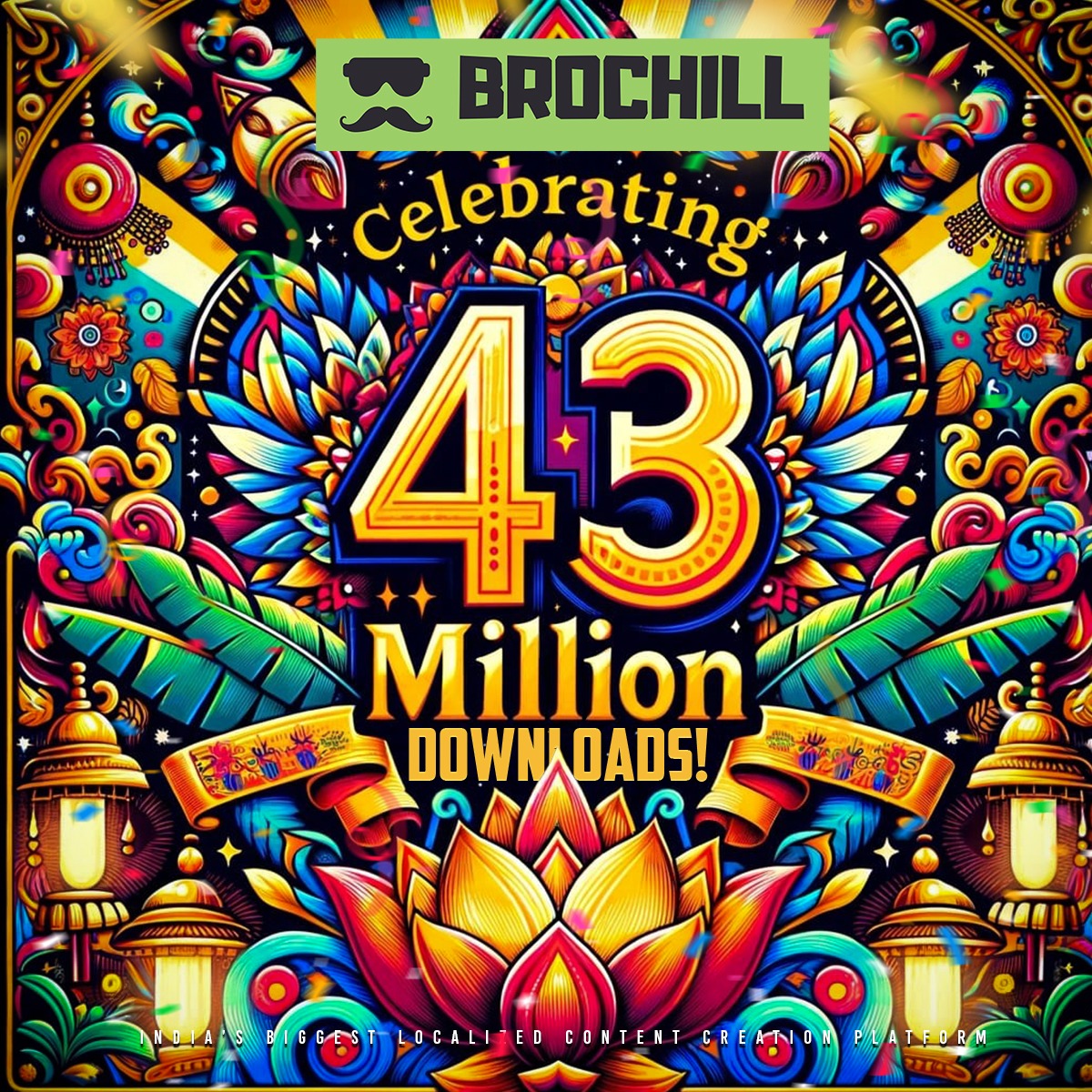 BrochillApp's tweet photo. 🚀 BroChill hits 43 million downloads on the Play Store! Thank you for using BroChill. 🎉 #BroChill #MilestoneCelebration https://t.co/63Abt42VdR
