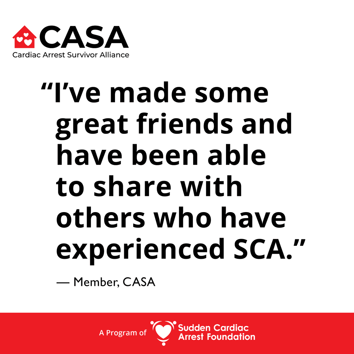 SCAFoundation's tweet photo. Exciting news! Did you know that #SCAFoundation has launched a fantastic new program called CASA? Hear firsthand from one of our members about the amazing community and support they've found. Join us today at https://t.co/9DIgugp7MQ.
#CASAProgram #SCAFamily https://t.co/1GlUwJmHkr