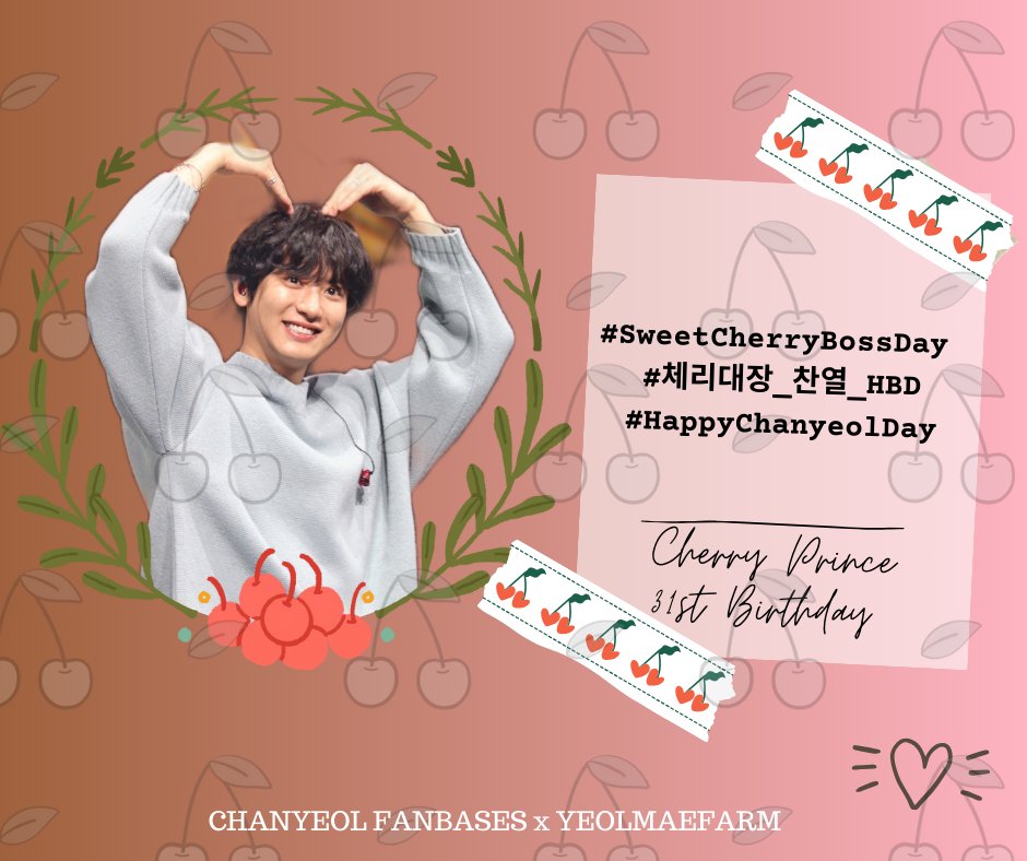 toChanyeol_ir's tweet photo. 🍒ANNOUNCEMENT🍒

یه 27نوامبر دیگه و روز تولد چری پرنس دوست داشتنیمون اینجاست~🥹
برای جشن گرفتن تولد 31سالگی #CHANYEOL، از ساعت مقرر همراه تگ‌های پایین جشن میگیریم؛❤️‍🔥🎂

⏰: 18:30 ایران

⬇️#⃣:
#/ SweetCherryBossDay 
#/ 체리대장_찬열_HBD
#/ HappyChanyeolDay

#찬열 #엑소찬열 https://t.co/SyTLbPPn9G