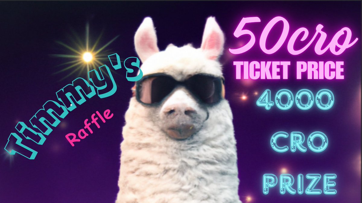 feedle_'s tweet photo. 🚨 Only 40 tickets left in Timmy Finance Alpaca Raffle! 🎟️ Grab your chance to win 4000 CRO with a ticket priced at just 50 CRO! 🌟 Hurry, the draw is nearing! 🦙 Don't miss out on your shot at this grand prize! #AlpacaRaffle #LastTickets #crofam #raffle https://t.co/5eEqCC5v3l https://t.co/bryHcSazHI