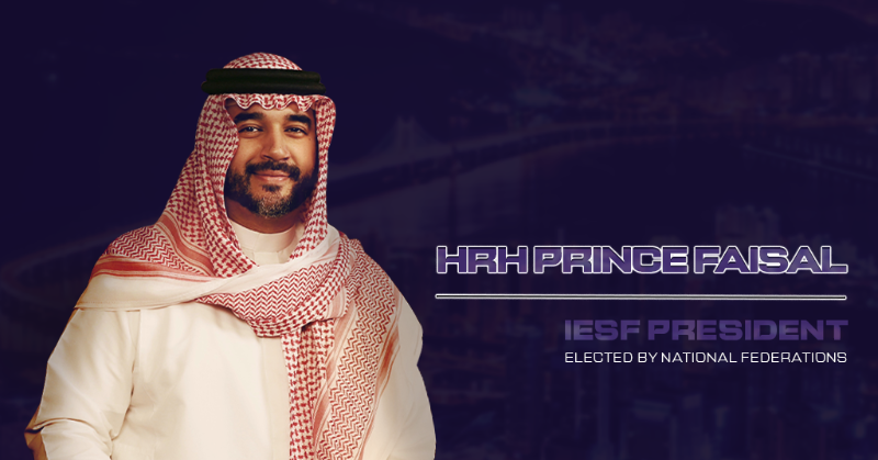 iesf_official's tweet photo. IESF HAS A NEW PRESIDENT!

H.R.H Prince Faisal has been officially elected as the President of the International Esports Federation.

Following the Extraordinary General Meeting held today,  Prince Faisal now embarks on a two-year journey as IESF President!

#IESF #WorldEsports