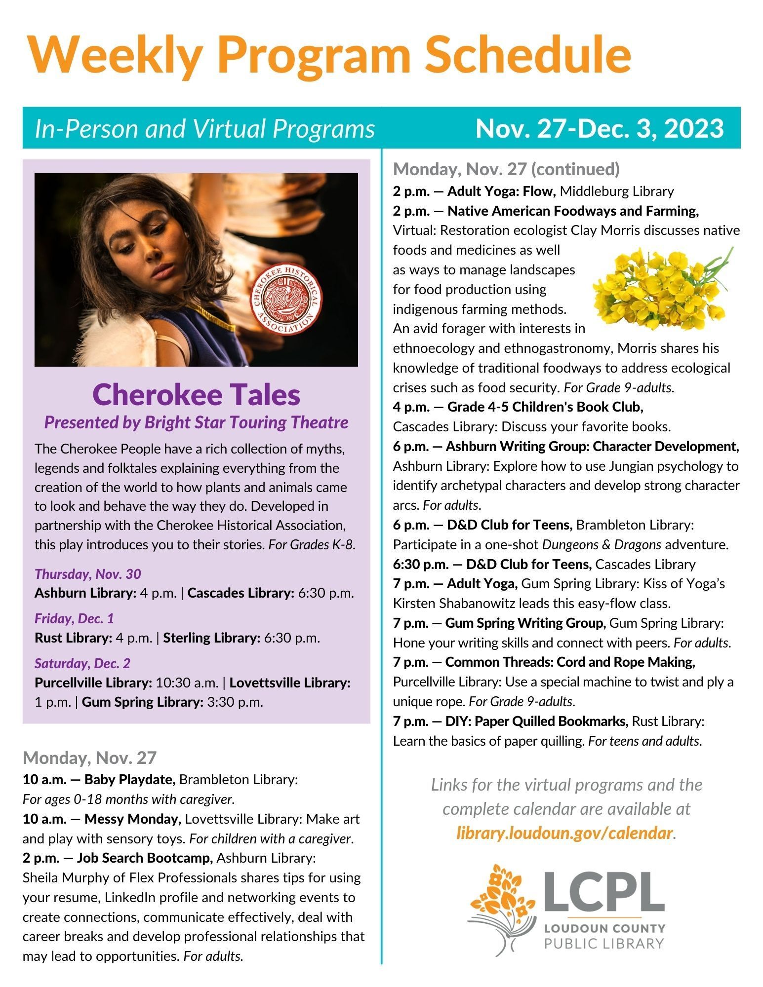 Loudoun Library on X: "This week, we welcome winter with Native American  folktales and food, the historical role of ocean liners, and Brambleton  Library's fifth anniversary. Find out more on our weekly