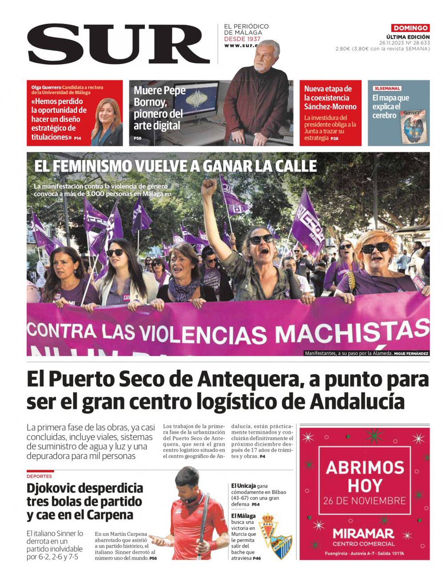 Foto de portada <a href="/DiarioSUR/">SUR. El periódico de Málaga</a> #Manifestación #25N #Málaga  #DiaContralaViolenciaMachista 

📷 <a href="/MigueFernandez_/">Migue Fernández 📷</a>