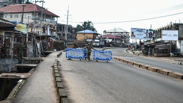 1. Sierra Leone has been placed under a nationwide curfew as armed men broke into a prison, setting inmates free, reports the BBC’s @mayenijones . The Military police set up roadblocks following the gunmen’s attack. A thread.