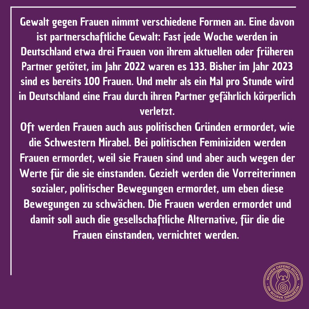 WomenDefendRoj1's tweet image. Zum Tag gegen Gewalt an Frauen haben wir als #womendefendrojava haben wir einen Artikel verfasst.
"Als Frauen müssen wir weltweit zusammenhalten"
Ihr findet ihn nun auch hier: