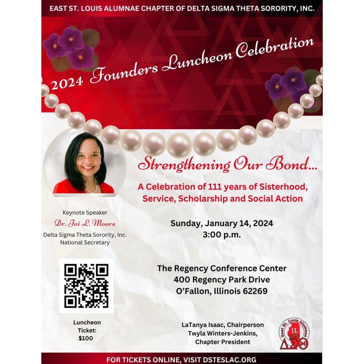 eslacdst's tweet photo. We’re excited to celebrate our upcoming 111th Founders Day Celebration!

🗓️ 1/14 @ 3pm

📍The Regency Conference Center 

🗣️ Dr. Joi L. Moore, Delta Sigma Theta Sorority, Incorporated’s National Secretary

🎟️ https://t.co/Bcj6JDcmBk

#DST1913 #ESLAC #DSTFoundersDay2023 https://t.co/lQ1A6FYE4L