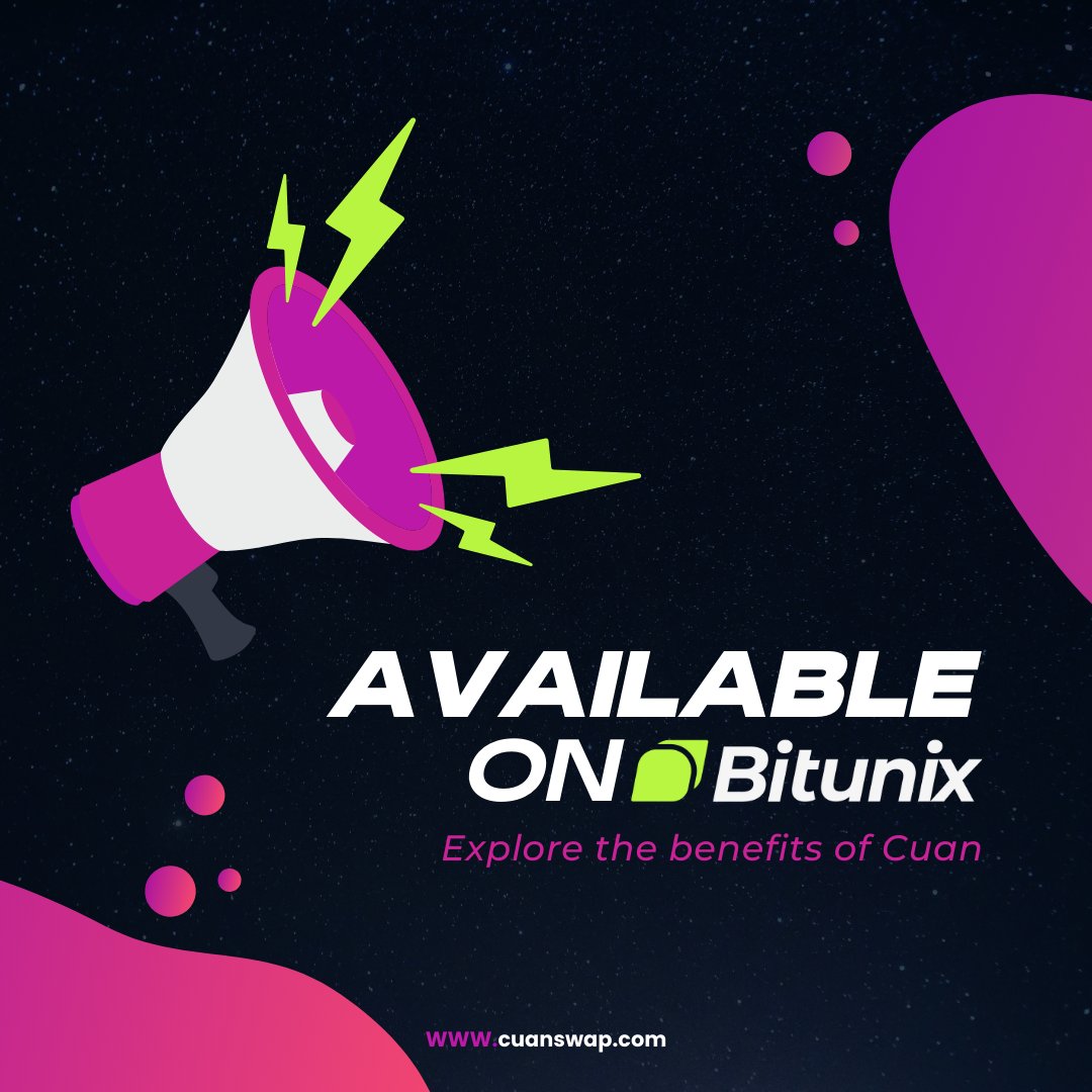 cuanswap_'s tweet photo. Announcements 📢📢

#cuan is available on @bitunix now!
Explore you financial future with cuan! https://t.co/omh9e5yuo7