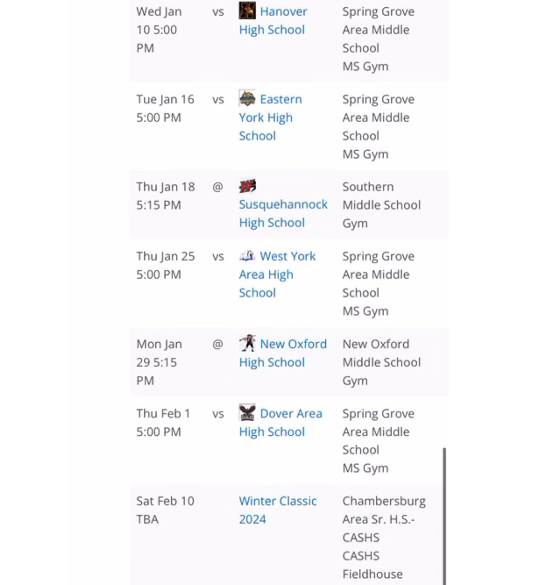 DenylaHandy's tweet image. Here is my school 2023-2024 girls basketball schedule, im so excited for this season to begin! First game is on Thursday 12/30! Come Watch a game🏀 #springgroveareaschooldistrict
#springgrovemiddleschool #Letsgorockets🚀@SGHSgirlsbball