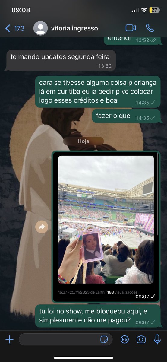 makrmywords's tweet photo. O gente a desquerida JURA que consegue enganar alguém c esse papinho mentiroso. Está me devendo 220 reais desde a época do show do bieber e CHEIA de historinha e eu compreendendo td. Agr entro no tt dela, foi no show da taylor que COM CERTEZA usou os créditos do MEU DINHEIRO! https://t.co/BHaoPk9Q2i