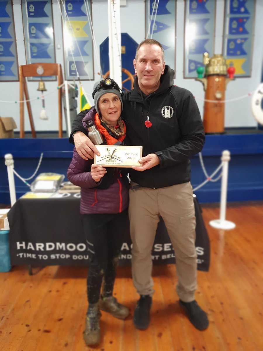 First trophy in my new Vet category. A cold and muddy Hardmoors 80.