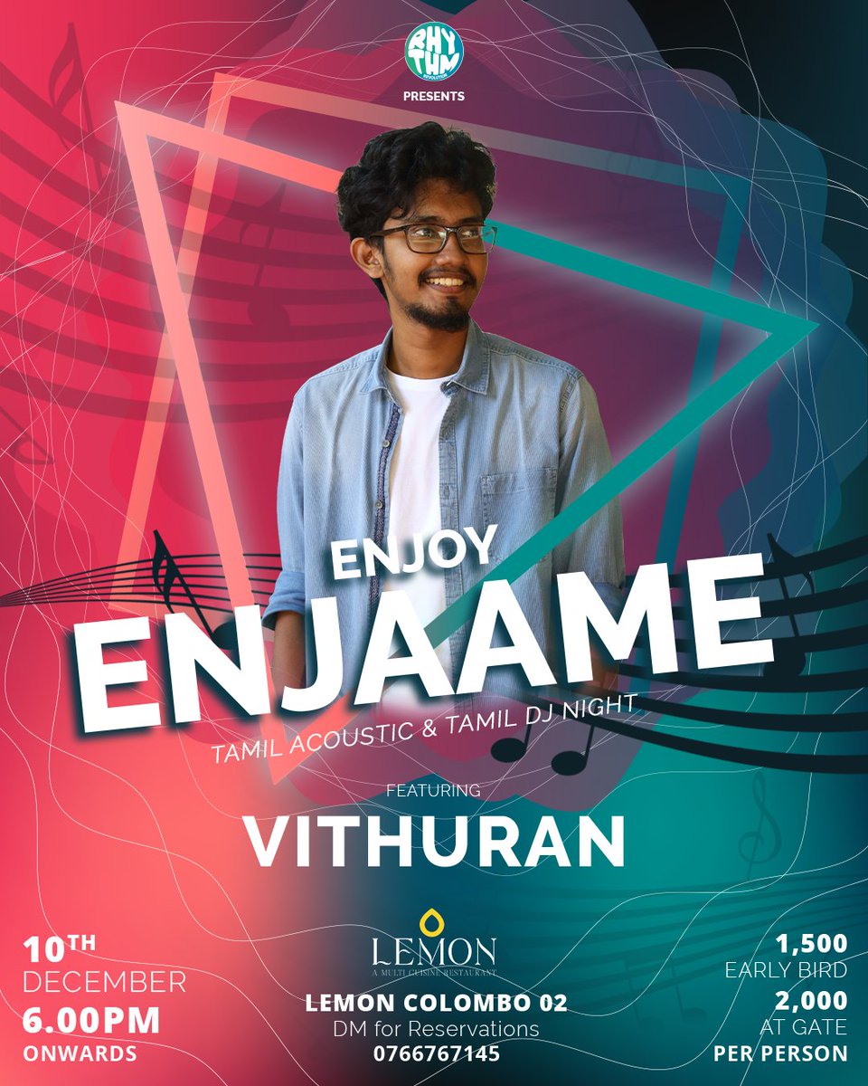 Glad to be part of this event. See y'all on December 10th ❤️🙏🏼

#mrmirudhangam #percussionist #kingofpercussions #percussions #enjoyenjaame #rhythmrevolution #lemoncolombo #acousticnight