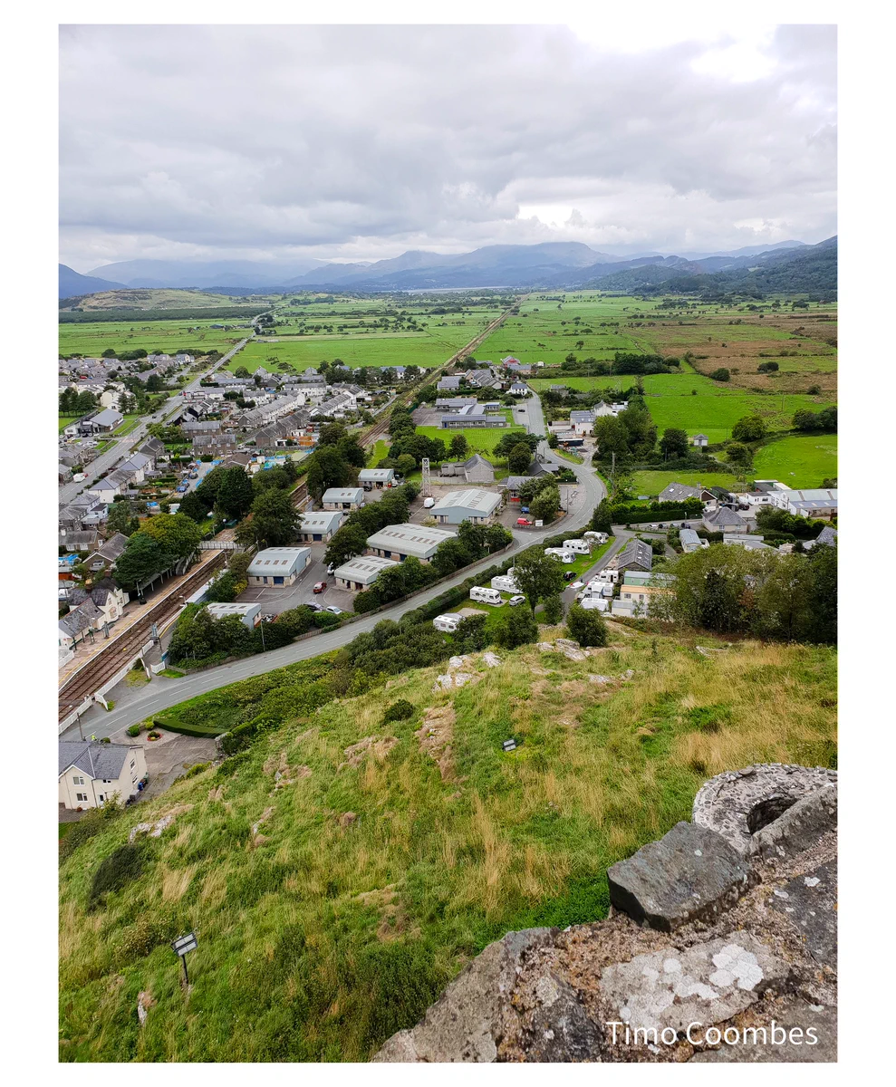 A view from Harlech Castle to the edge of the hills.