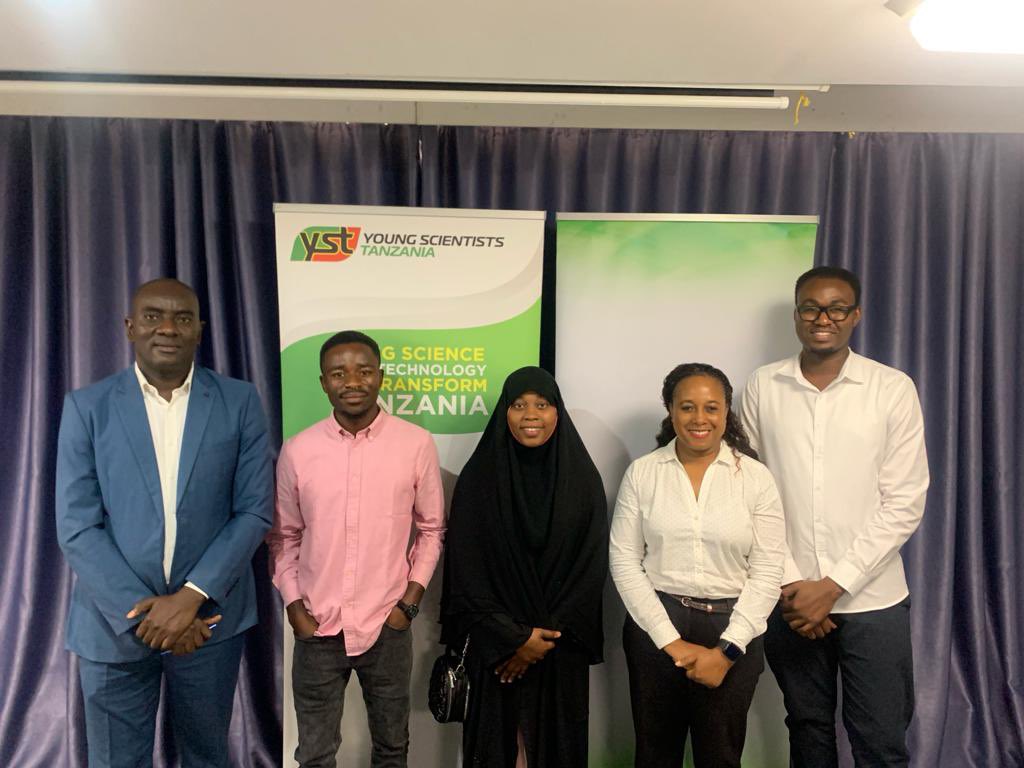 ystanzania's tweet photo. At our #YSTPressConference Dar es Salaam today, Alfred Ngulo, #YSTScholarship recipient and now Founder/CEO Dare Impact Company, dedicated to prevent malaria in Tanzania, now studying at ALDEN COLLEGE, majoring in computer science. Talks about #YST #ScienceForDevelopment https://t.co/IHnAuCkyJv
