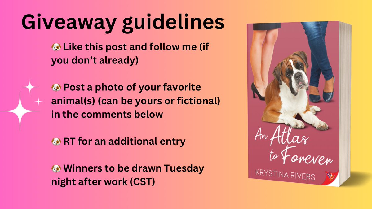 KRiversWrites's tweet photo. 🚨#giveaway🚨

I’ve been having a wonderful Thanksgiving with the fam, but I’ve also been in Florida and feel like I need to spread a little Say Gay-ness, so…

I’m giving away 3 signed copies of my new #sapphic #romance, An Atlas to Forever 🐶

#wlw #sapphicsinsuits

Deets 👇 https://t.co/NDf73zHtFA