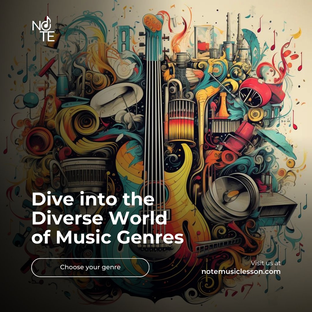 🌎🎶 Exploring the world of music genres  
#MusicGenres #ExploreMusic #NoteMusicLessons #MusicalDiversity