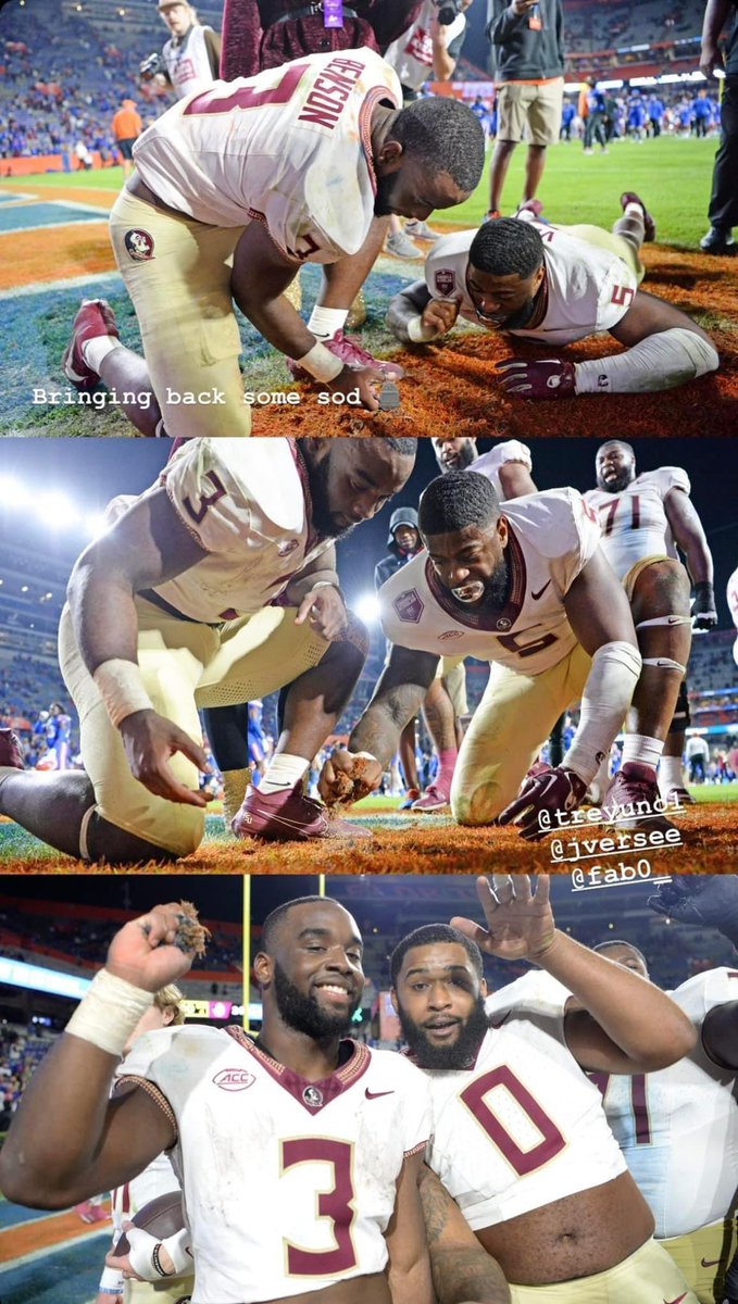 FSUKXAZ's tweet photo. Benson & Verse taking the sod for the Sod Cemetery! #FSUTradition #SodCemetery #SodGame #FSU #Noles #GoNoles #FearTheSpear #FSUFootball #FSUvsFU #FSUvsUF https://t.co/0Tz9sUy76v