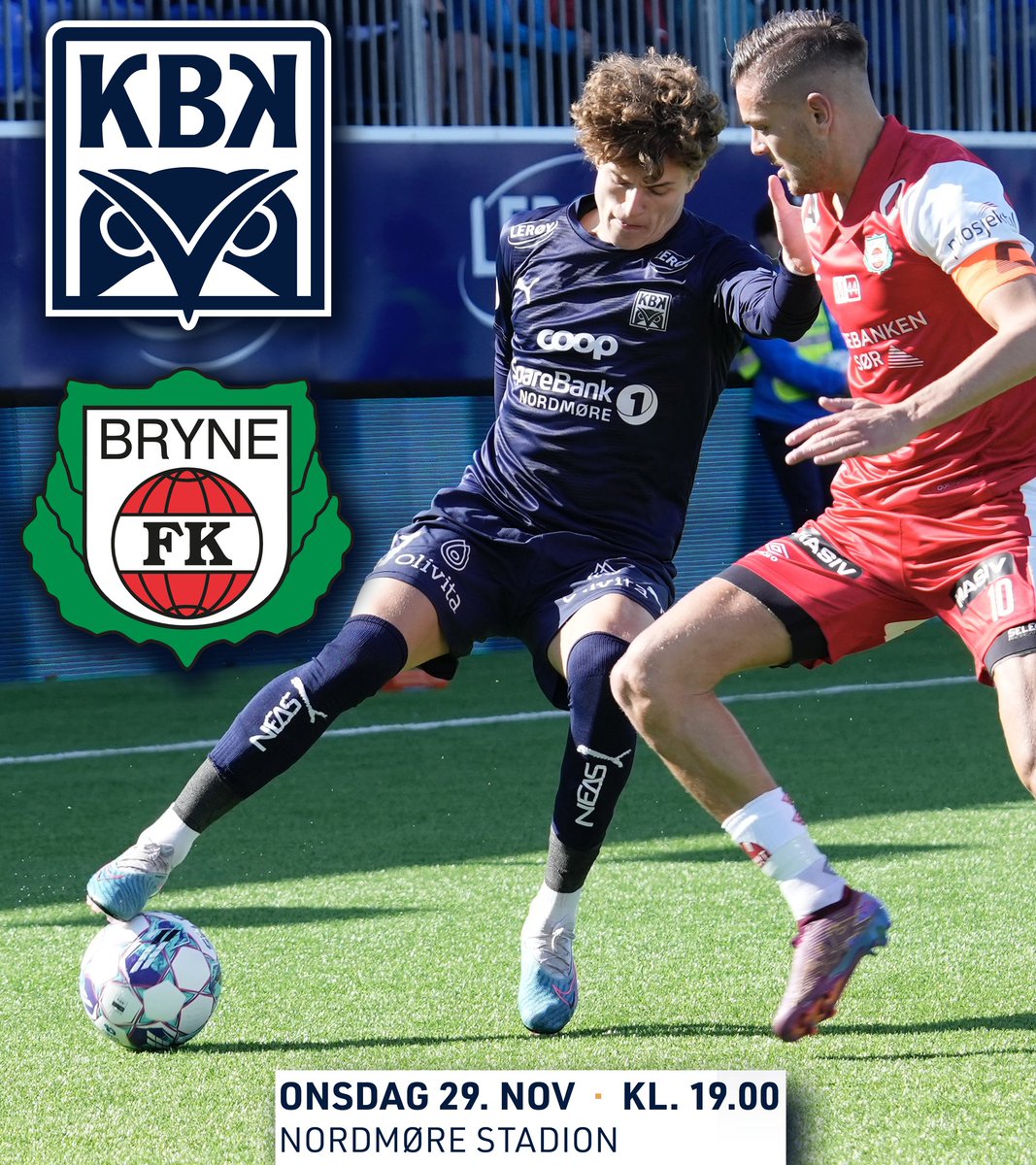 KristiansundBK's tweet photo. Nå er det klart at @Bryne_FK blir motstander i onsdagens kvalikkamp på Nordmøre stadion! Vi ser på værmeldingen at det blir kaldt, og derfor har vi varmestue i Møre Drift VIP før kampen❄️🔥 Der blir det gløgg, pepperkaker og lagersalg av KBK-klær👕 Nå har 3114 skaffet billett!👏 https://t.co/HyrPpE0c7O
