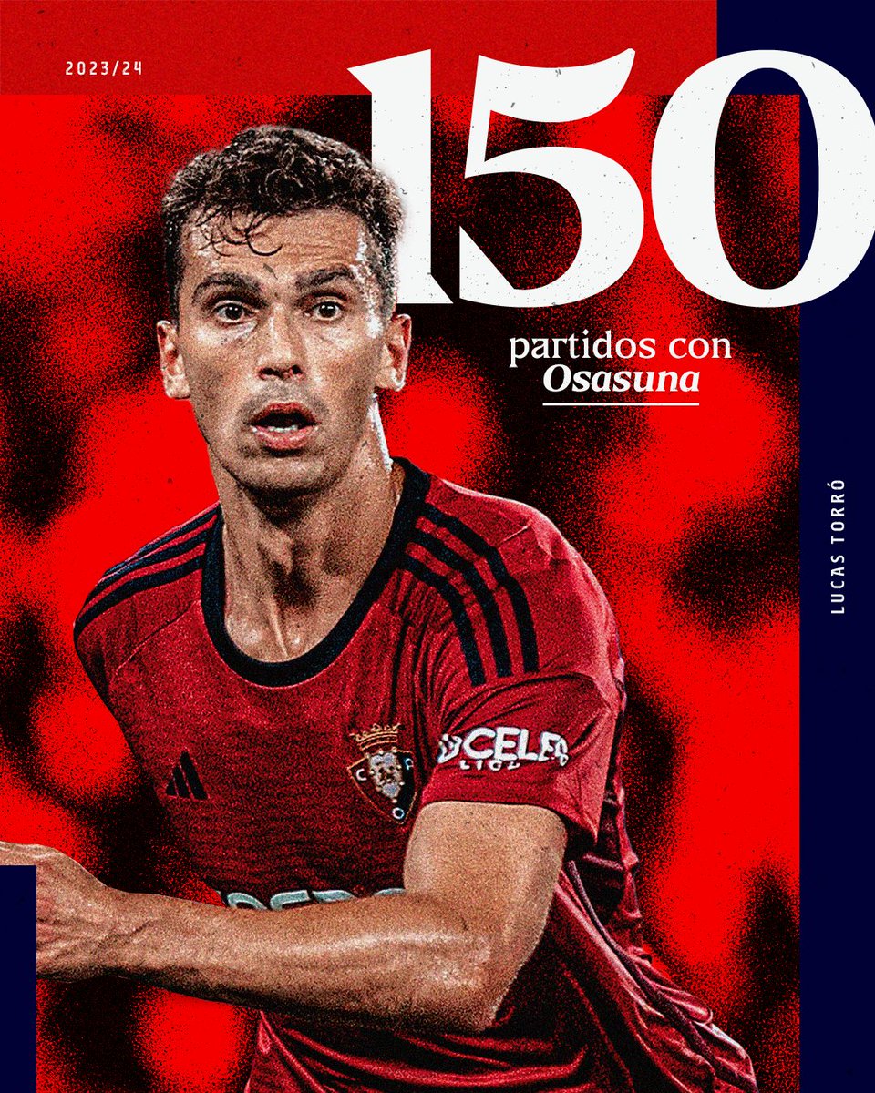 🤩 Lucas Torró ha alcanzado hoy los 150 partidos con Osasuna.

👏 ¡Por muchos más, Lucas!