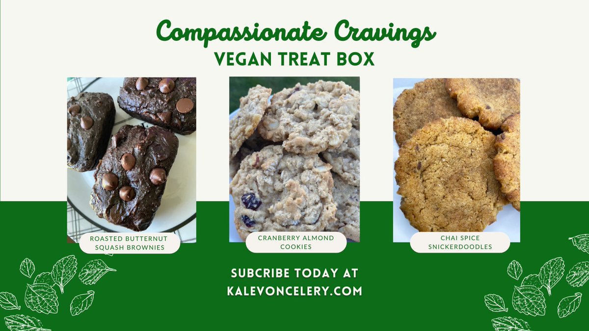 kalevoncelery's tweet photo. #CompassionateCravings Box for the Month of November.

🍁 Roasted Butternut Squash Brownies
🍁 Cranberry Almond Cookies
🍁 Chai Spice Snickerdoodles

🍂🍁 https://t.co/zHz7do5G0t 🍁🍂 

#vegan #veganfood #plantbased #vegancommunity #veganlife #dairyfree #eggfree #crueltyfree https://t.co/pkM4iHns2p