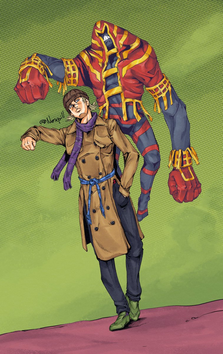 Nexpill's tweet photo. Commission: Del Hewlett and Never Gonna Give You Up
#jojo #JJBA https://t.co/SMqQWrjwpe