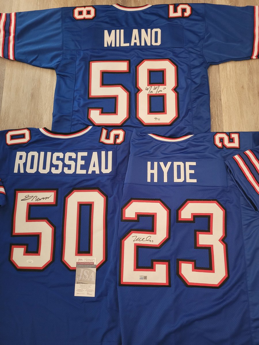MissCimato's tweet photo. Christmas raffle of the year!! 

#billsmafia 

We are raising money for TEACHERS!!

1st Prize- Signed Matt Milano jersey
2nd Prize- Signed Micah Hyde jersey
3rd Prize- Signed Greg Rousseau

One bonus winner will receive a custom jacket from @716transplant!! https://t.co/9dKaidIJfO