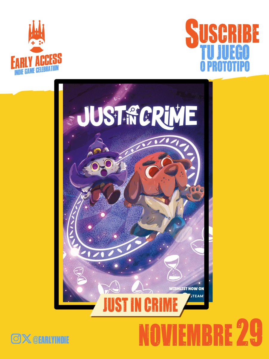 EarlyIndie's tweet image. EARLY ACCESS PRESENTA esa semana en @Checkpoint_BCN

"Just in Crime" es un juego de detectives en el que interpretas a un perro detective y a un gato mago. Con un giro interesante: puedes viajar en el tiempo y examinar la escena del crimen unos segundos antes de que ocurra.