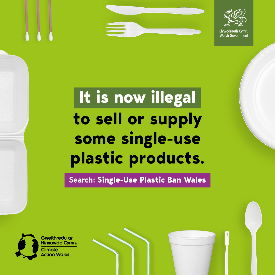 It is now illegal to sell or supply some single-use plastic products 

Click here for further information: orlo.uk/XKSvr
