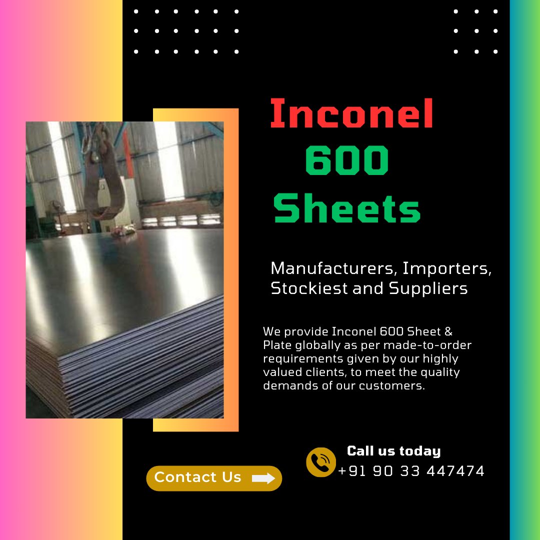 Ozairtradelink's tweet image. Inconel 600 sheets Stockiest - Ozair Tradelink

Elevate Your Projects with Quality Inconel 600 Sheets! 

gauravsteel.com/inconelalloy60…

#OzairTradelink #Inconel600 #QualitySheets #TrustedSupplier #GlobalReach #MetalIndustry #ReliabilityInEverySheet