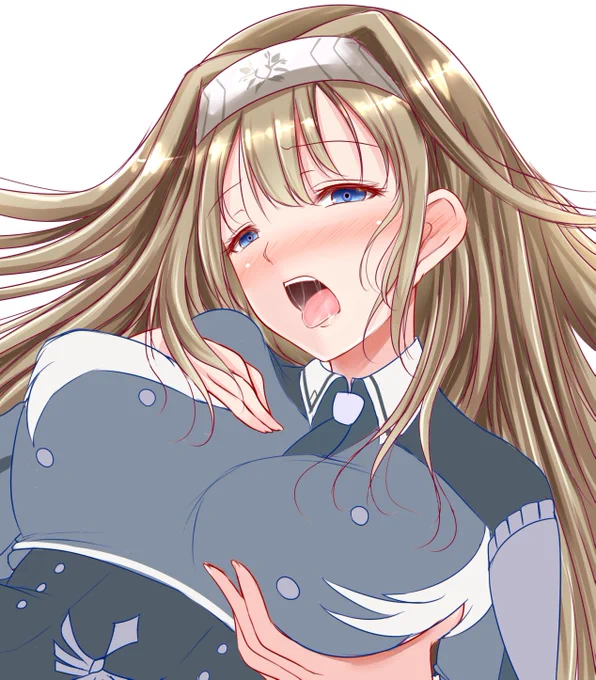 リク絵のエクソシスター・イレーヌさん描き中。悪霊に取り憑かれている感じに仕上げたい。 