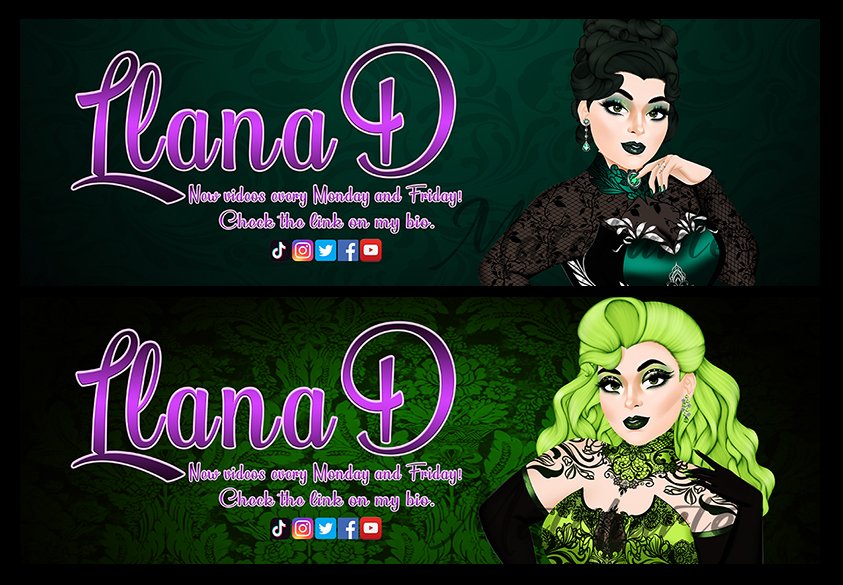Custom Artwork for <a href="/Llana_Damon/">Llana_D</a> my Loves.
Subscribe to her <a href="/YouTube/">YouTube</a> channel: youtube.com/@LlanaD

Open for Commission. Direct message for inquiry.
#customARTcommission #Matcharte #TwitterBanners