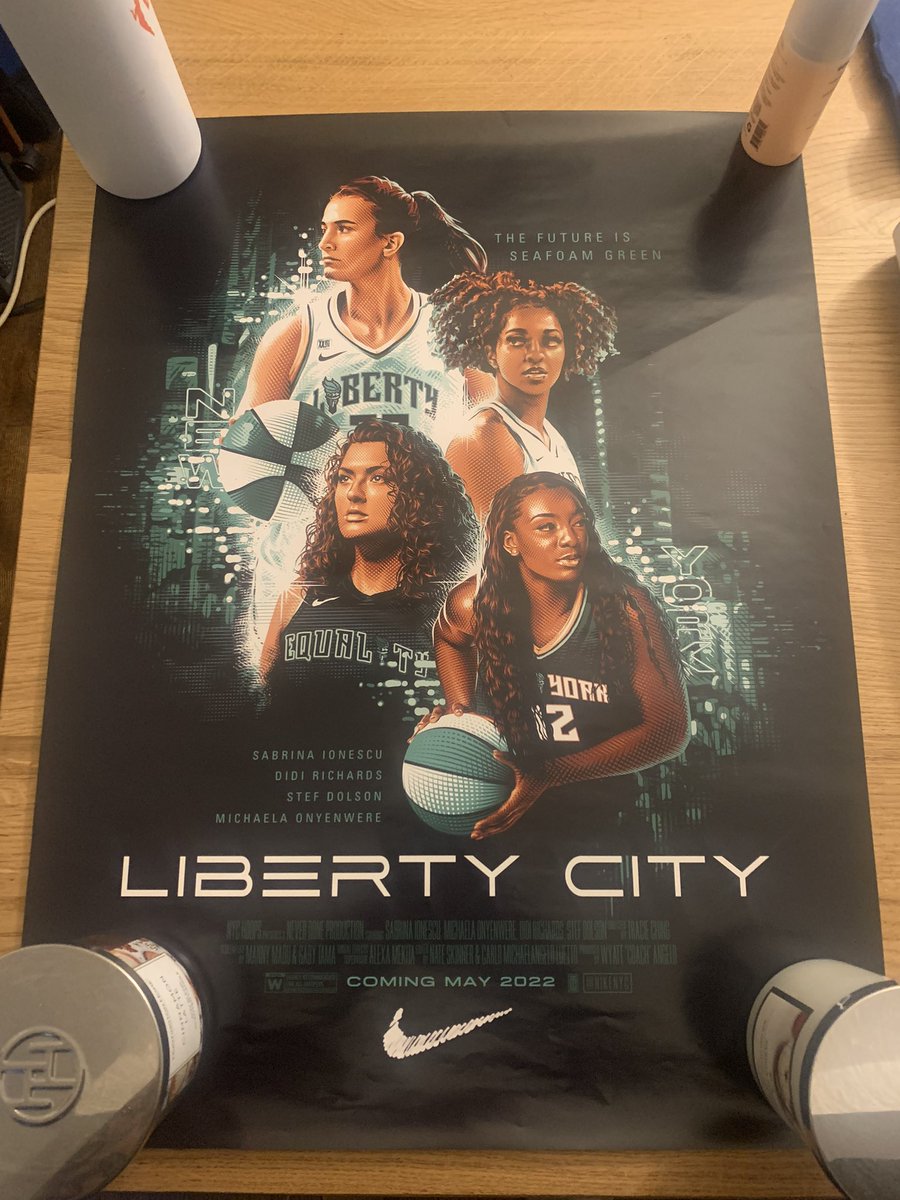 Found this in a roll in the closet.  Time to get a frame and hang this up. #NYLiberty #SeafoamSZN