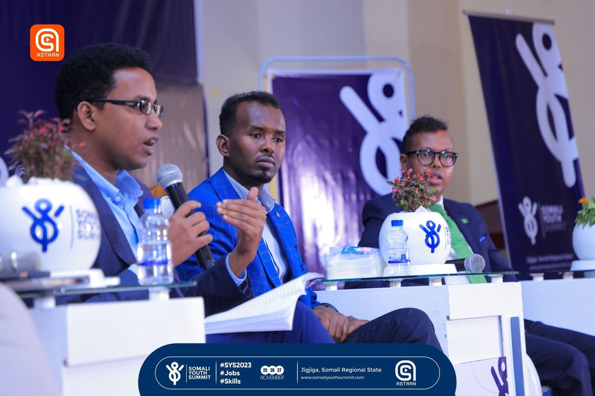 somalipubagenda's tweet photo. Our director @MahadWasuge joined a panel discussion on skills and jobs at the Somali Youth Summit (#SYS2023) in Jigjiga along with Mohamed Haji Ingiriis, Mohamed Madar & Nuradin Jilani. https://t.co/CpMAr76Nqb