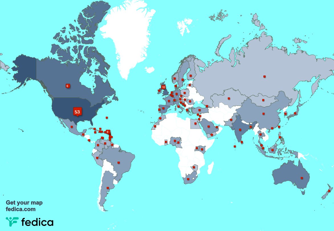 I have 9 new followers from USA 🇺🇸 last week. See fedica.com/!willfleming70