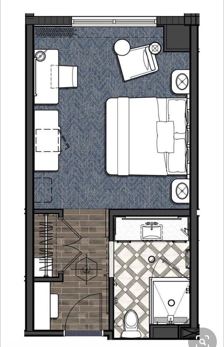 أهم النقاط عند تصميم مخططك لغرفة النوم :
اولا باب الغرفة لا يقابل السرير مباشرة 
ثانيا مسارات الحركة لا تقل عن ٨٠ سم في أضيق الحالات و ممكن ٥٠سم بجوار السرير الواحد إن لزم الأمر 
ثالثا في حال غرف الاطفال الكومود يكون على يمين السرير والسرير لا يلاصق الحائط مباشرة