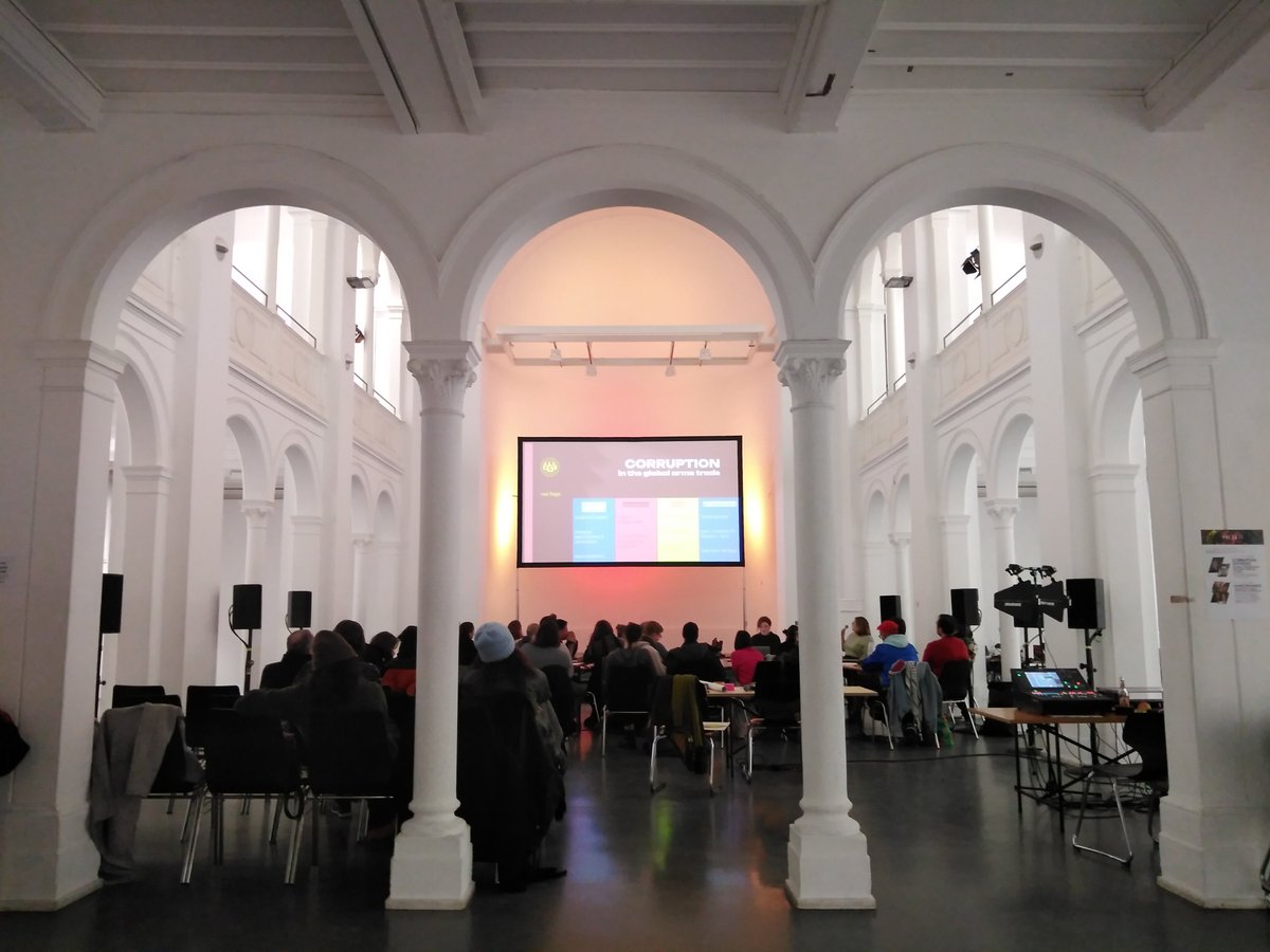 disruptberlin's tweet photo. Final workshop of #OrganisedCrime conf. now in progress: "How to Spot Corruption in the International Arms Trade: Identifying Red Flags with Open Source Investigations"

@ruth4peace, @DemBrinke &amp; Rhona Michie of @ArmsTradeCT &amp; @ShadowWorldInv1   https://t.co/A4tirWlto6 
#DNL31 https://t.co/7X8iNSNgM5
