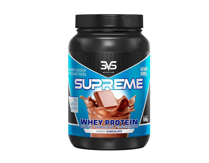 Whey Supreme 3W 900g – 3VS Nutrition (Chocolate) – Rápida absorção – Ganho e manutenção de massa muscular –