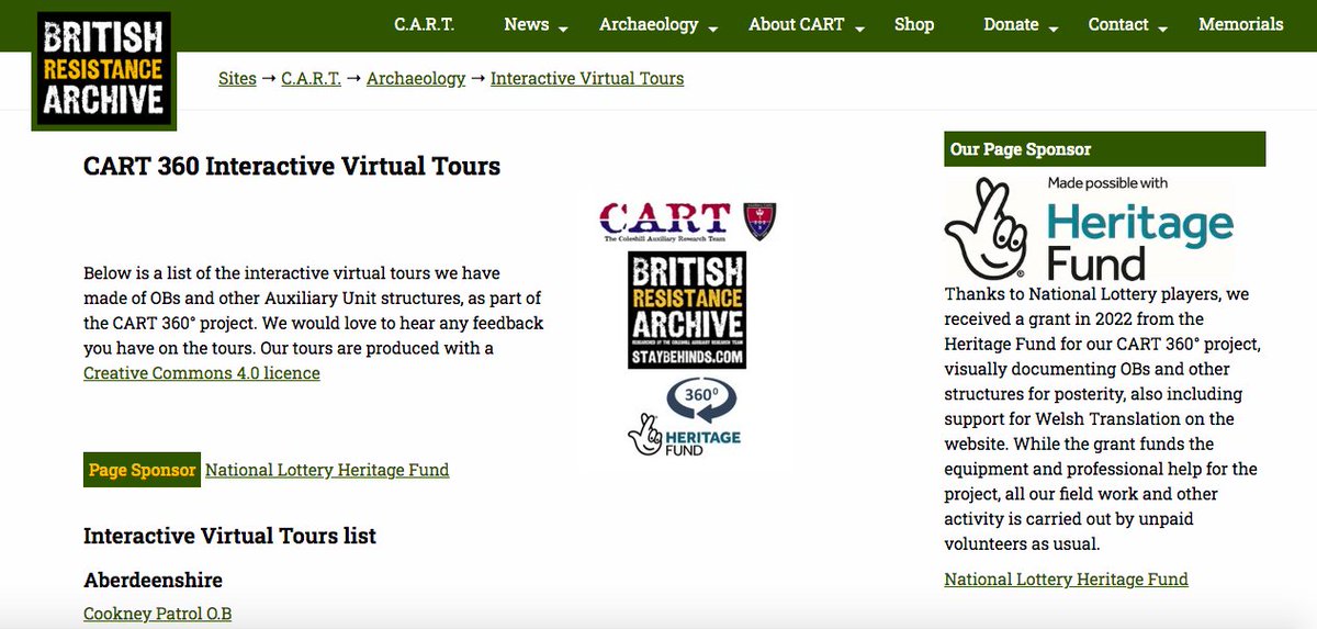 The <a href="/HeritageFundUK/">The National Lottery Heritage Fund</a> 360 project funding has ended.
CART have picked their fave 360 tours starting with Nina.

Brixham OB (her Grandad's Patrol) bit.ly/3QW6n6X
Special Duties - Llantilio Crossenny Church bit.ly/3jJ47DK

All tours here bit.ly/3ZAEVQ9